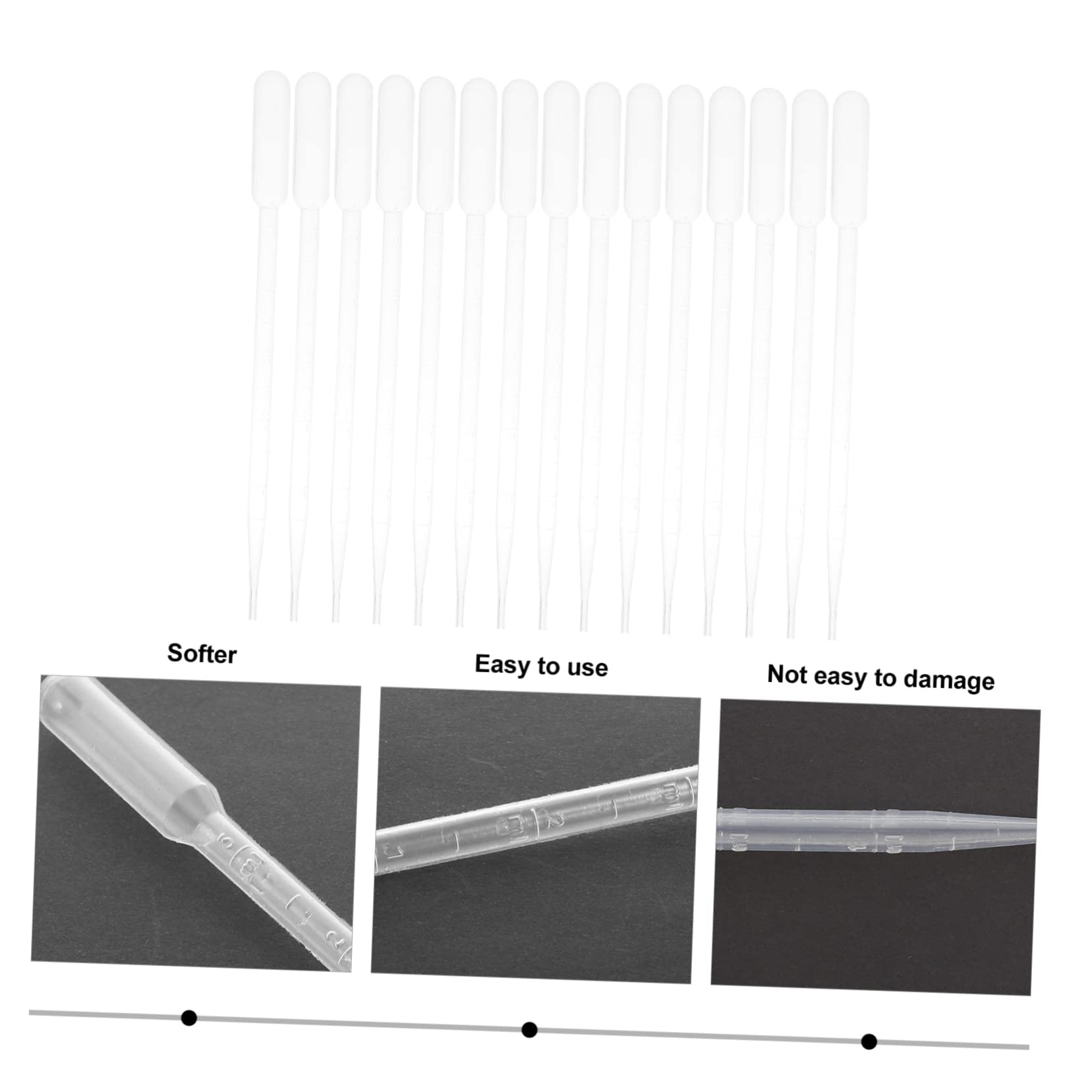 SOLUSTRE 100pcs Plastic Pipettes Graduated Dropper Pipettes for Essential Oil Transfer Scale for Lab