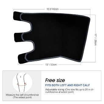 Odoland Calf Compression Sleeve Calf Brace - 1 Pair Guard Leg and Adjustable Shin Splints Support for Sport Recovery Fitness and Running Black