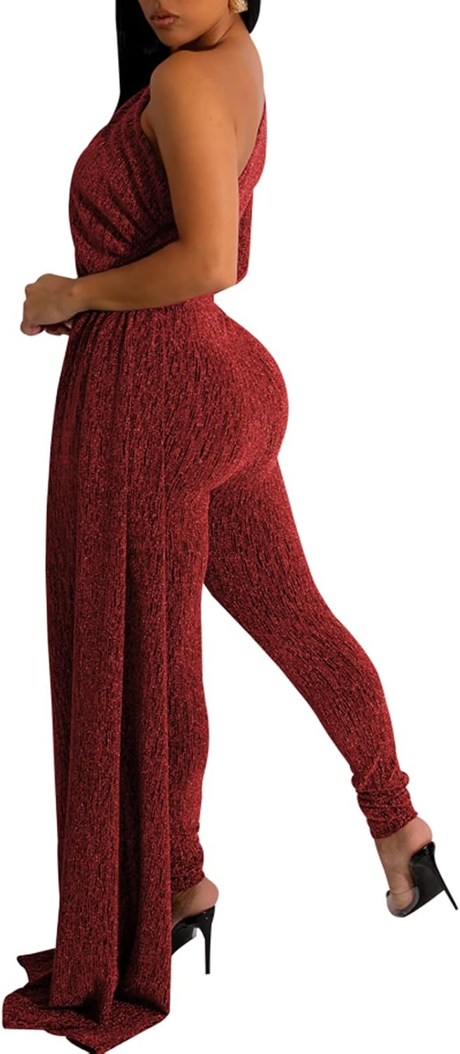 ZonJie Sexy Sequin Jumpsuits for Women Elegant Sparkly Pants Bodycon Long Sleeve Party Rompers