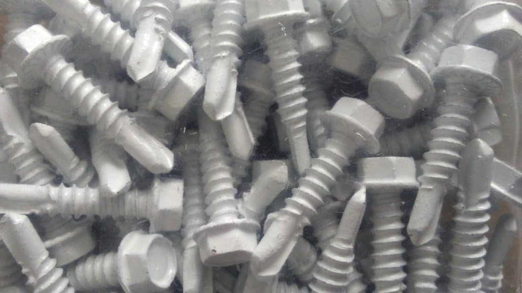 12 x 1 Hex Tek Screws Ceramic Painted (2 Colors to Choose from) (Pack of 600) (White)