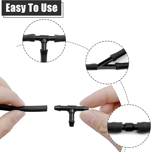 Miniatura 5 de Kit de manguera de lavado de parabrisas manguera de líquido de arandela de 5 M  12 conectores de manguera 2 boquillas de ventilador  2 juntas de