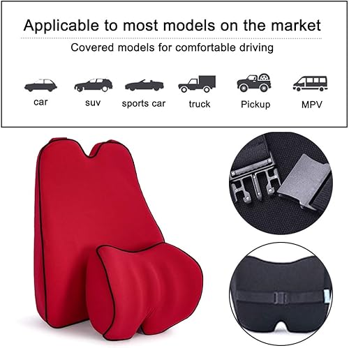 Miniatura 2 de Cojín lumbar de coche para respaldo y reposacabezas de cuello, cojín de espuma viscoelástica con alivio del dolor de espalda para SsangYong