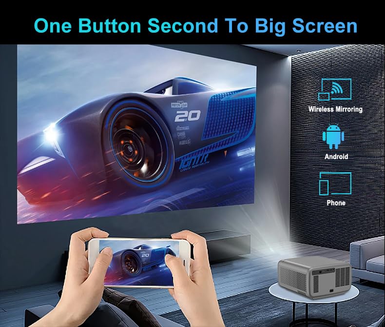 Image of Full 4K HDR10 Decode, Android 12 4GB RAM 128GB, 34000 Lumen & HDMI ARC, AUN Legend Pro Max Projector 4K Ultra HD, Ultra Bright 3000ANSI, Fully Automatic (OA + AF + TILT) YouTube Hotstar Prime