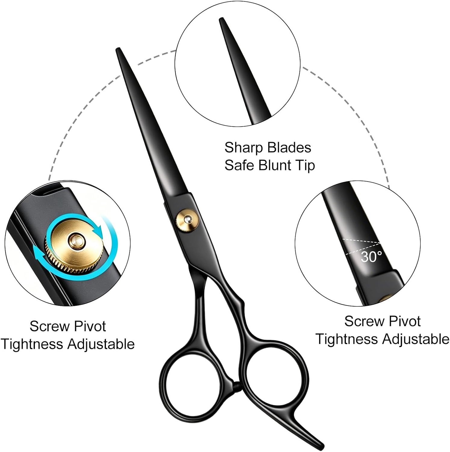 BLACK Hair Cutting Scissor