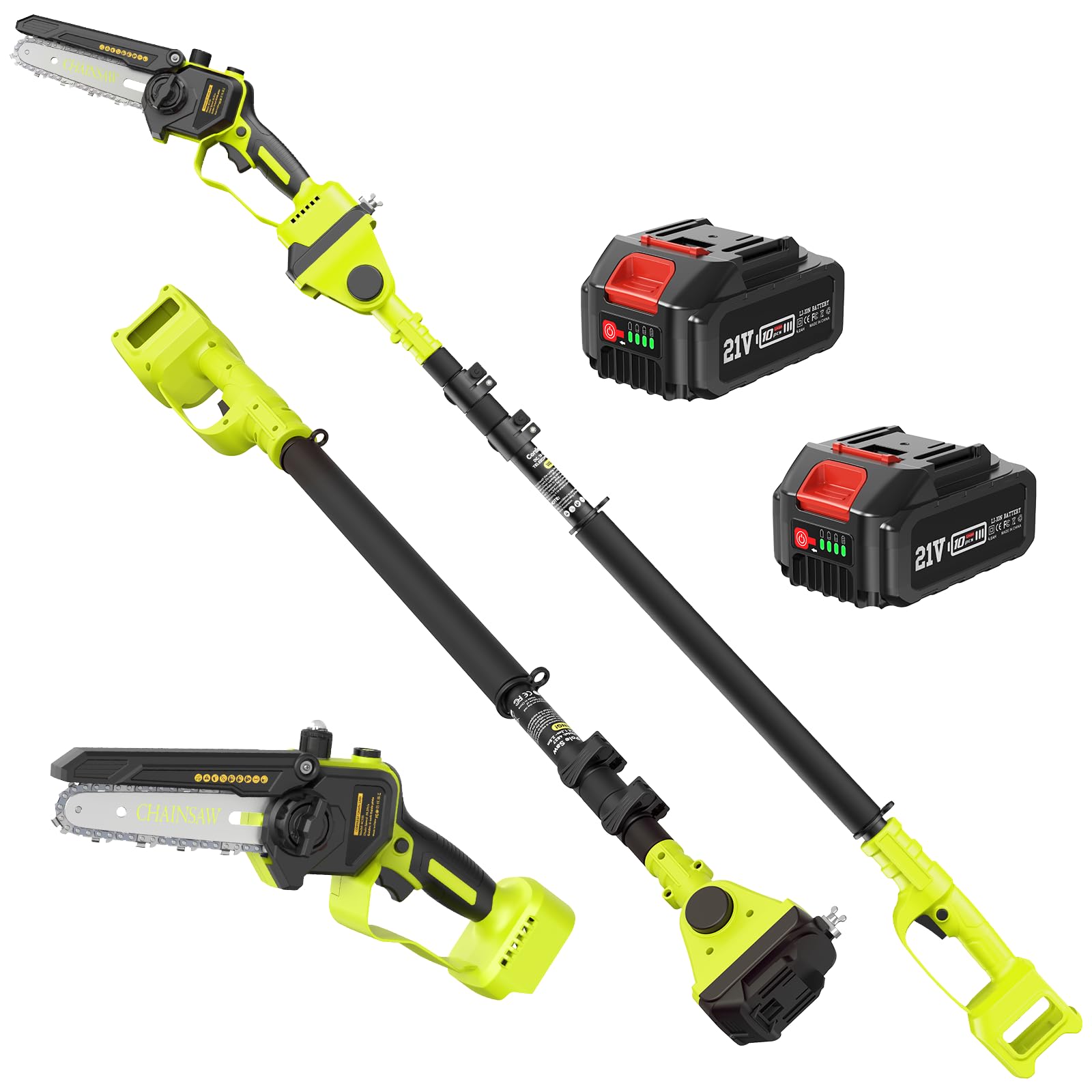 VEVOR Motosega Telescopica A Batteria 20V - Potatore 2 In 1 Regolabile Fino A 2.43m Per Giardinaggio - Foto 12