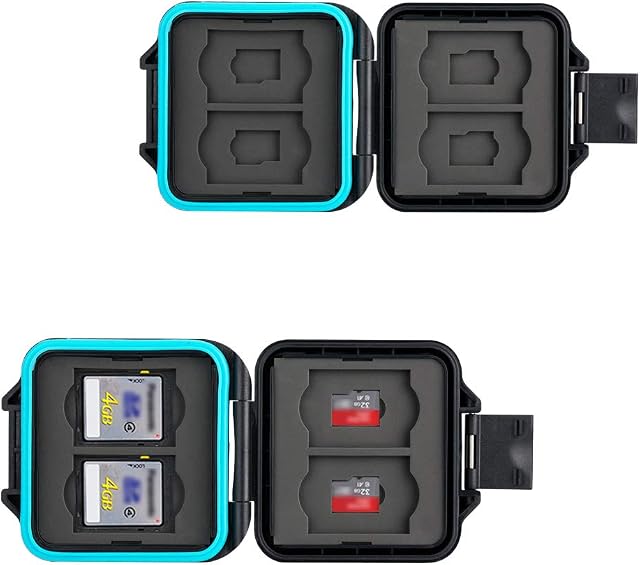 JJC Memory Card Case Water-Resistant Carrying Slim Holder Storage for 4 SD SDHC SDXC + 4 Micro SD TF Cards with Card Removal Tool