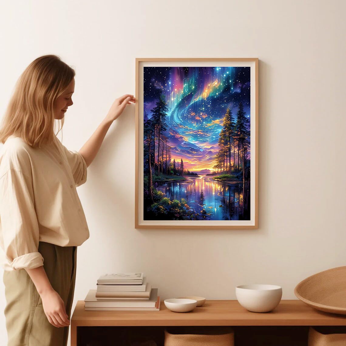 Jakener Aurora Landscape Diamond Art Kits for Adults Beginners,Galaxy Diamond Painting Kits for Adults,5D Full Drill DIY Diamond Dot Gem Art Kit Wall Home Decor Arts Craft 12x16 inch - Image 2