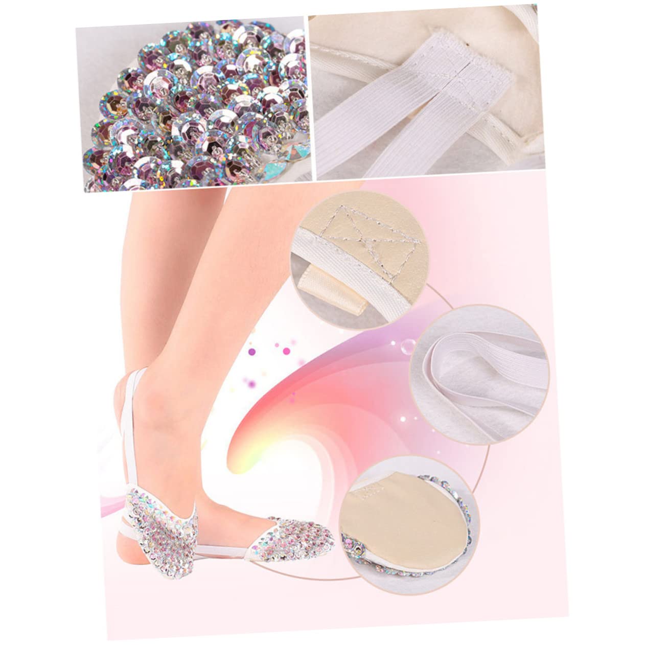 PACKOVE 3 Paare ädchen-Ballettschuhe lyrische Drehschuhe Ballett-Yoga-Zehenschuhe Fußkissen Ballettschuhe für ädchen Zehen Schuhe Zehenschuhe für Ballett Blitz Tanzschuhe Einlegesohle