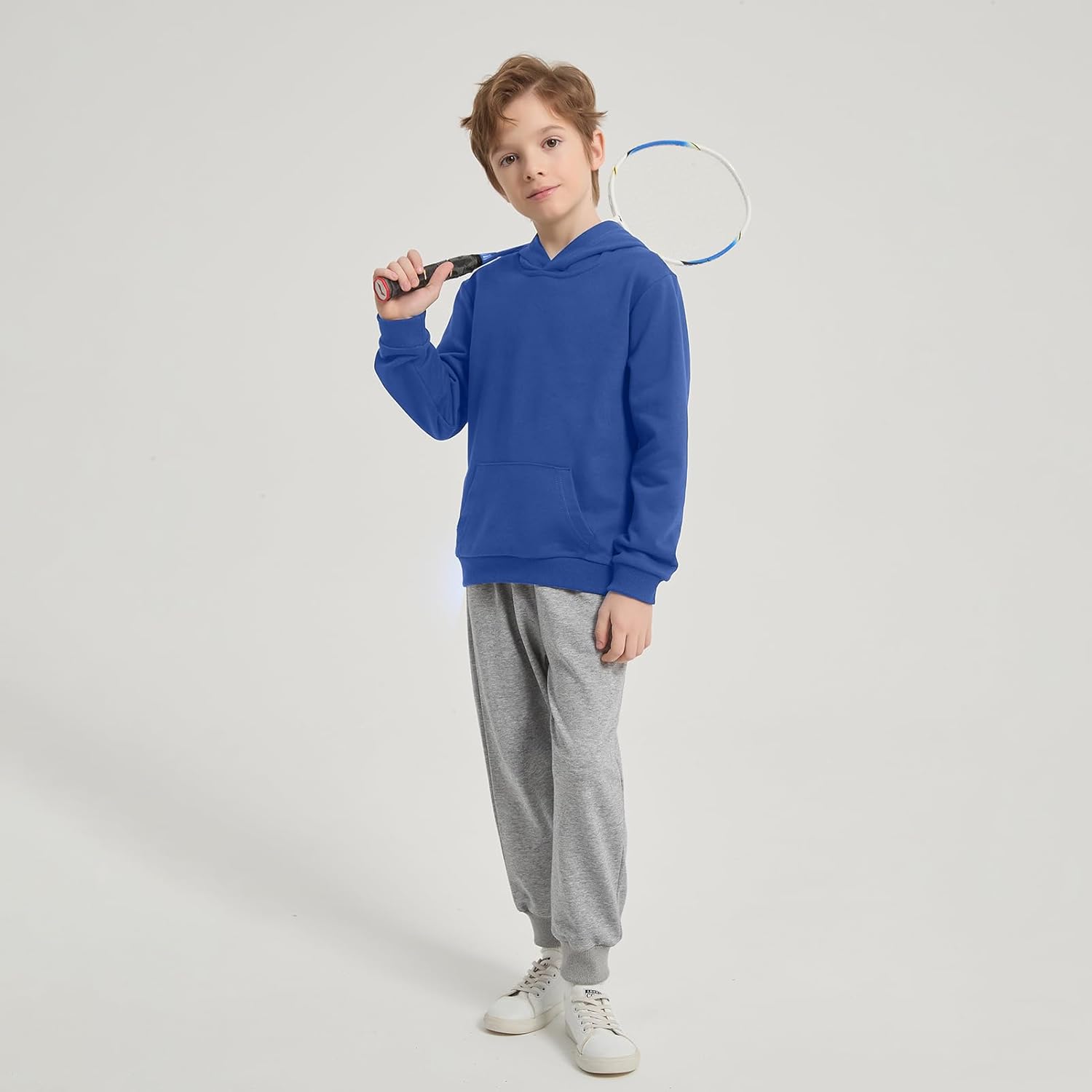 Phedrew 2-Pack Kids Cotton Hoodies Toddlers' Fall Outfits Pullover Hooded Medium Weight Sweatshirts for Boys and Girls - Image 2