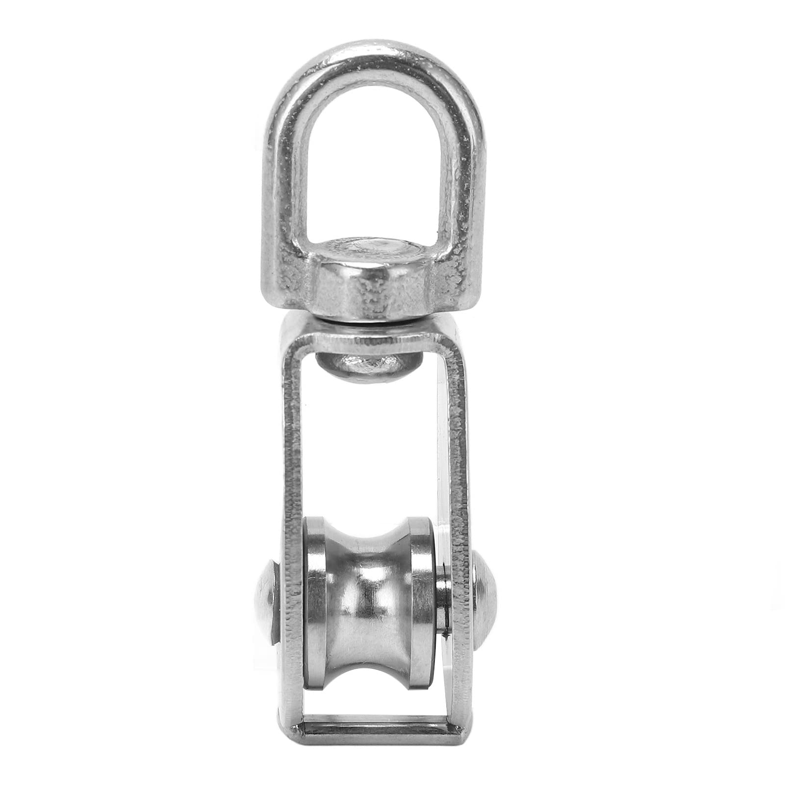 M15 Pulley Block Stainless Steel Heavy Duty Single Double Swivel Lifting Rope Block for Indoor Outdoor Use with 2 Single 1 Double Pulley