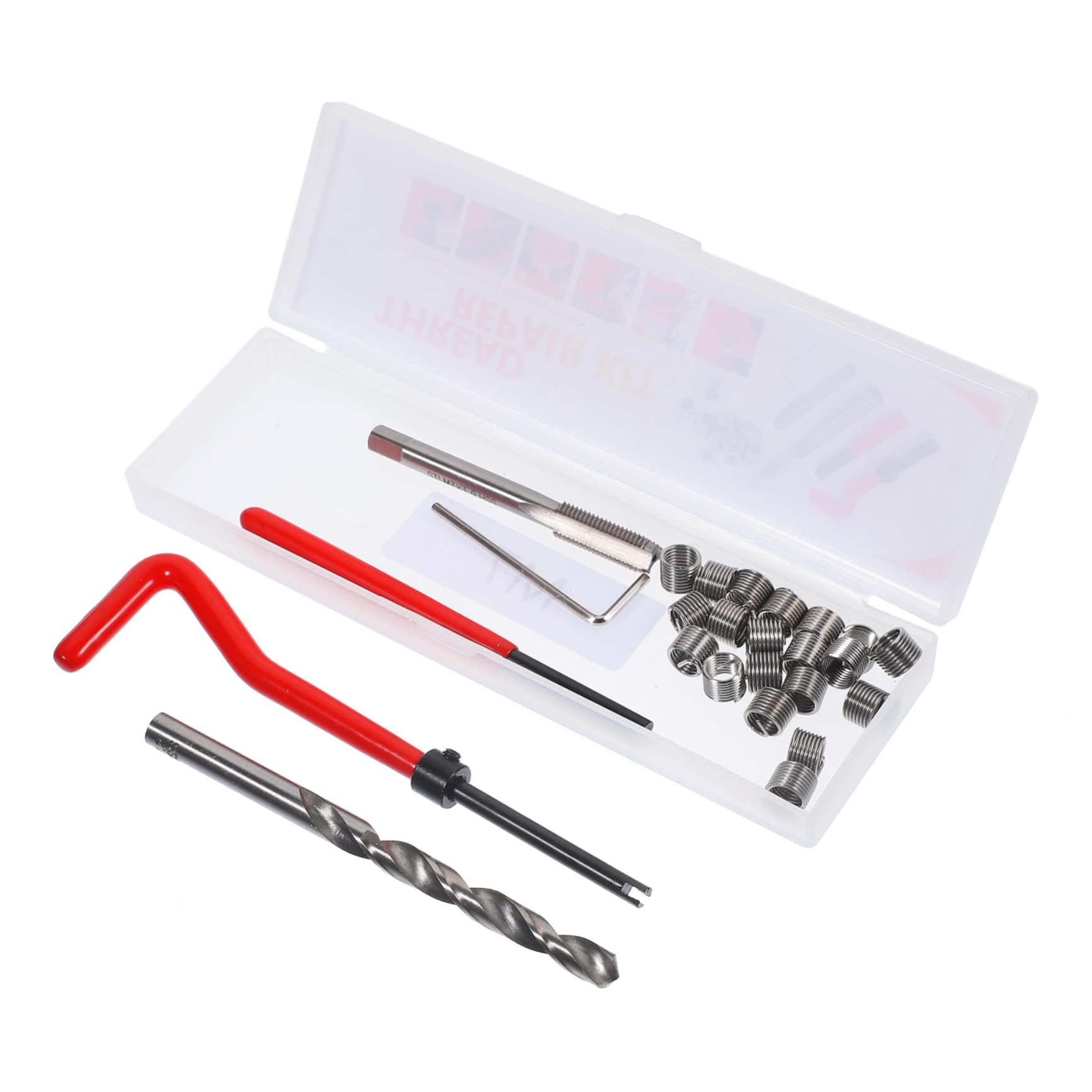 HAWILLOSCH Professional Thread Repair Tool Kit 25pc M7*1.0 Thread Repair Inserts Kit