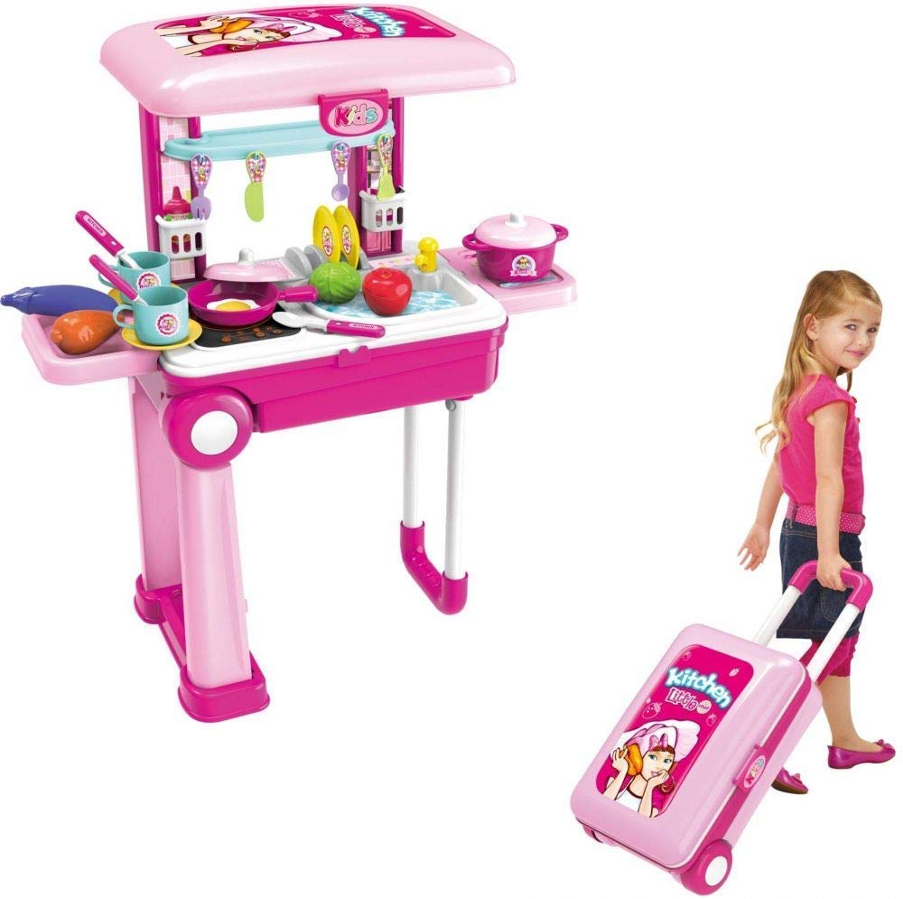 Rubela Sonpal Little Chef 2 In 1 Kitchen Play Set, Pretend Play Luggage Kitchen Kit For Kids With Suitcase Trolley Carrycase With Sound - Lights And Accessories Included- Multi Color (B084Z4NHXC) Amazon Price History, Amazon Price Tracker