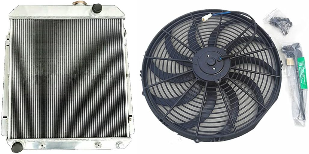 3 Rows Full Aluminum Radiator Compatible With 1954 1955 1956 Buick Special Roadmaster Century Super 322 Nailhead V8 AT + 16" Fan