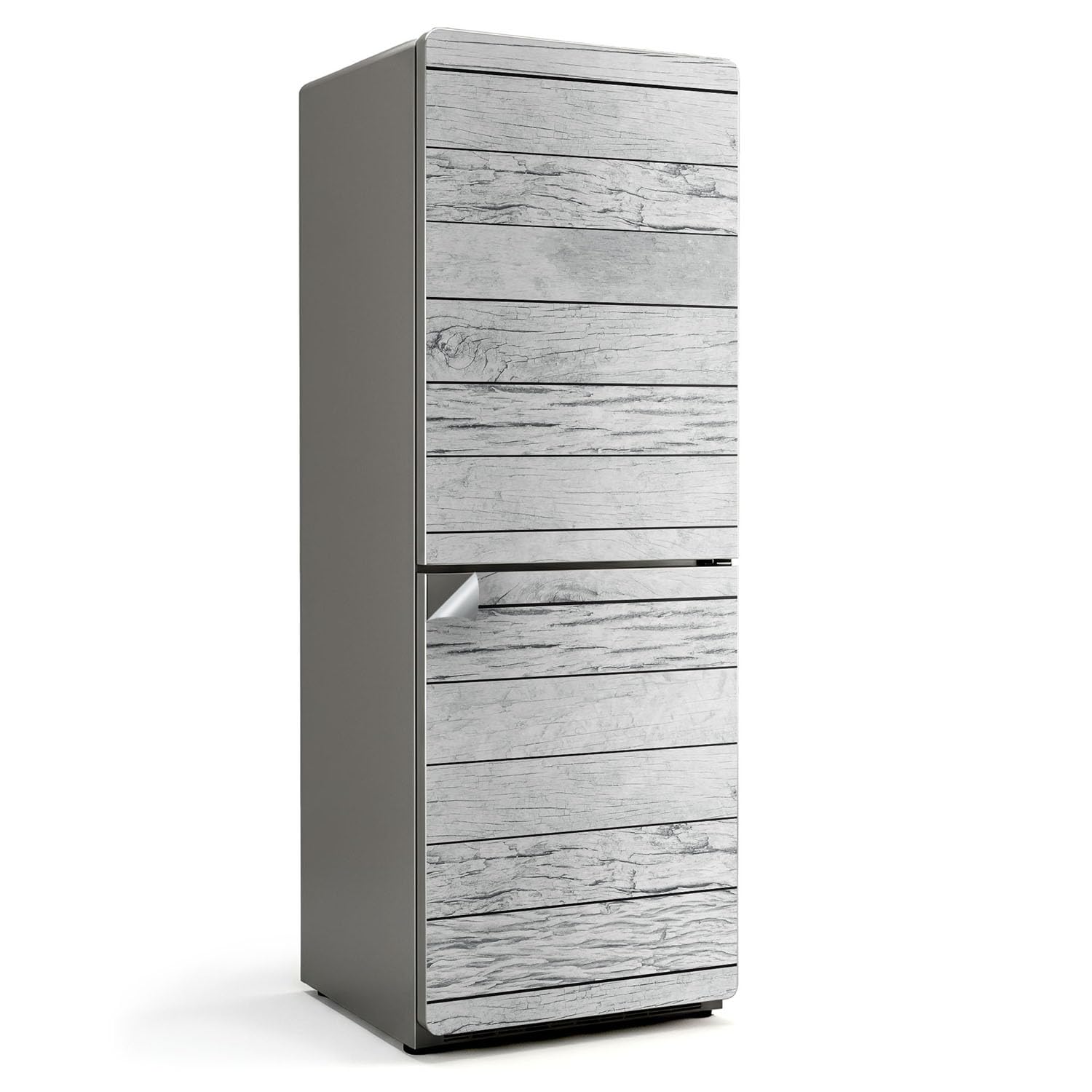 Sticker frigo 70x190 cm effet planches de bois brillantes pour relooker une cuisine