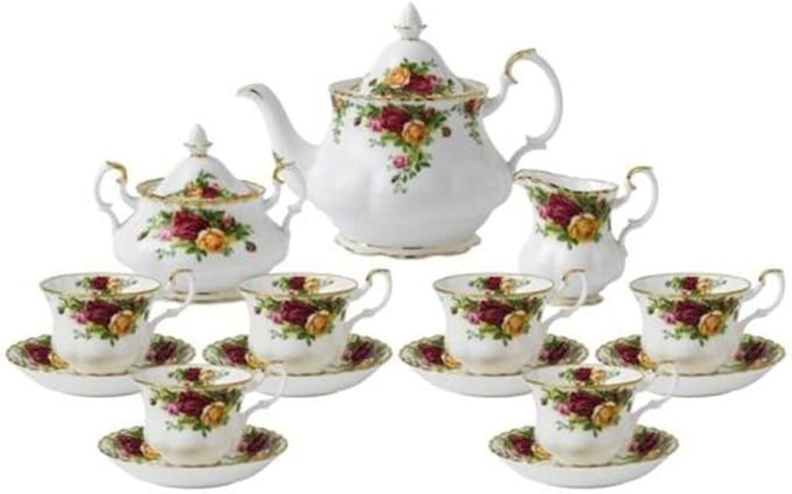 Amazon.com | Royal Albert Old Country Roses 15 Piece Tea Set: Tea Sets