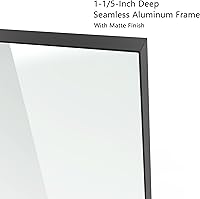 Vista 4 de VocalStar - Espejo de baño negro de 16 x 24 pulgadas para pared, espejo rectangular de esquina cuadrada con marco de metal negro para tocador