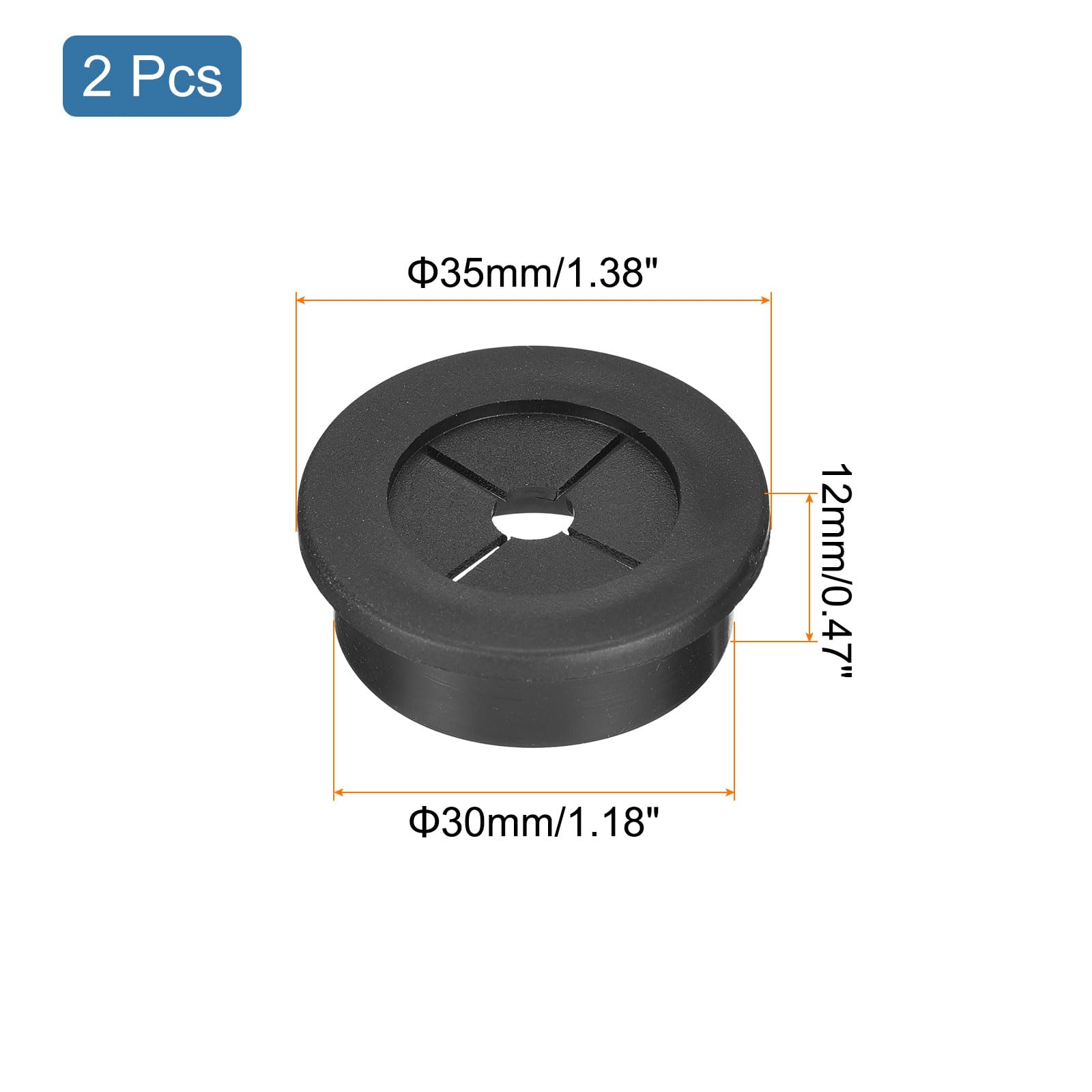 Produktbild von QUARKZMAN 8x T-förmige Gummimuffen – 23 Mm Lochdurchmesser, 13 Mm Innendurchmesser, Silikon, Schwarz