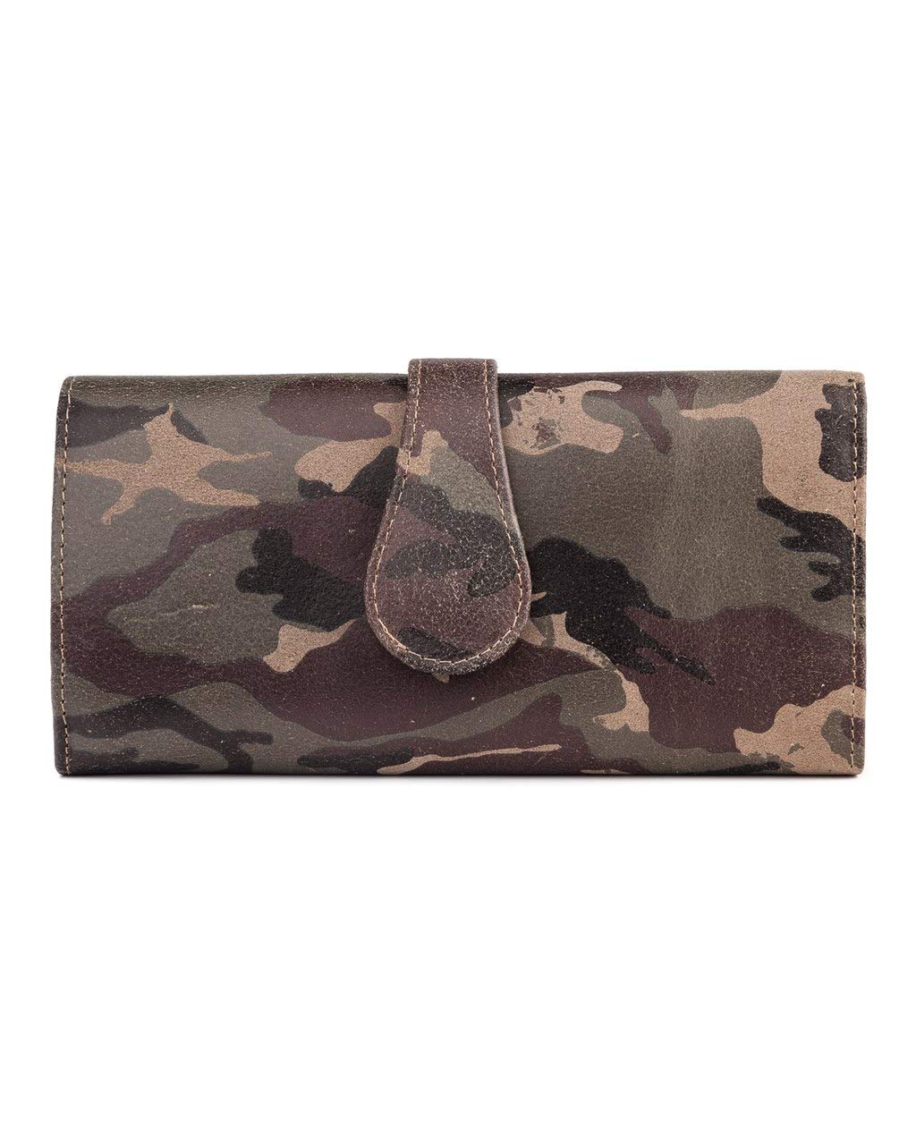 CoFi Wallets - Genuine Handmade Full Grain Leather Mila Trifold Wallet, Unique New Camouflage Pattern