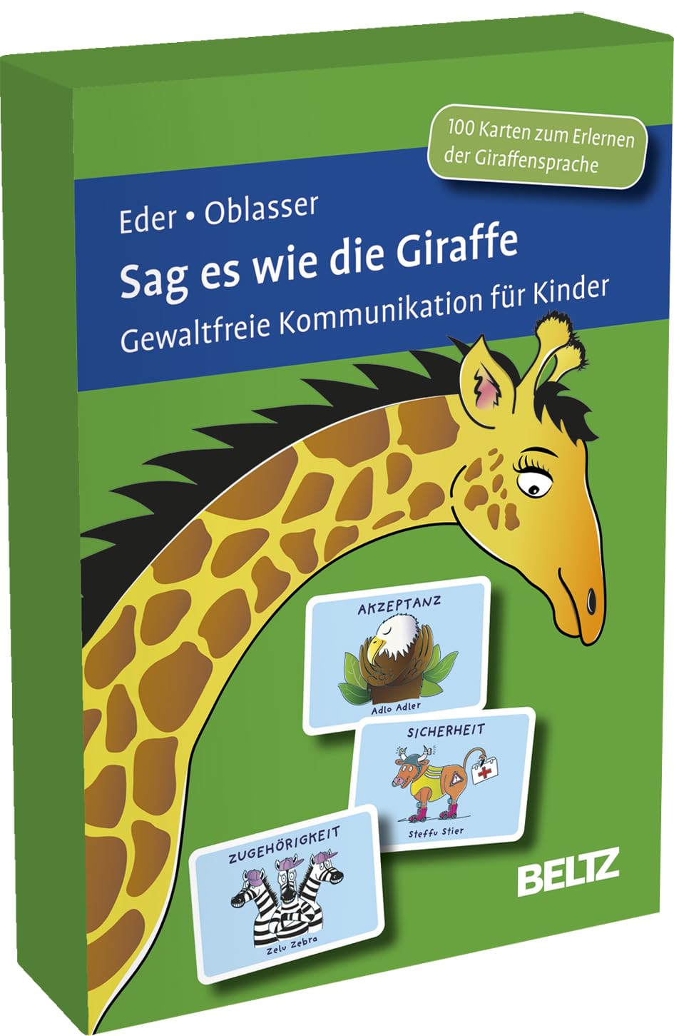 Sag es wie die Giraffe: Gewaltfreie Kommunikation für Kinder. 100 Karten zum Erlernen der Giraffensprache. Mit 24-seitigem Booklet. Kartenformat 9,8 x 14,3 cm in stabiler Box (Beltz Therapiekarten)