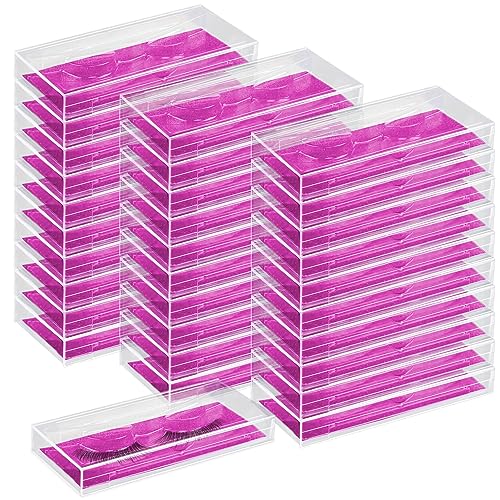 Empty Lash Boxes for False Eyelashes - 30 Pack Lash Cases, Customizable Eyelash Packaging, Bulk Lash Storage Containers, Lash Box Packaging, Premium Display & Protection (Rose)