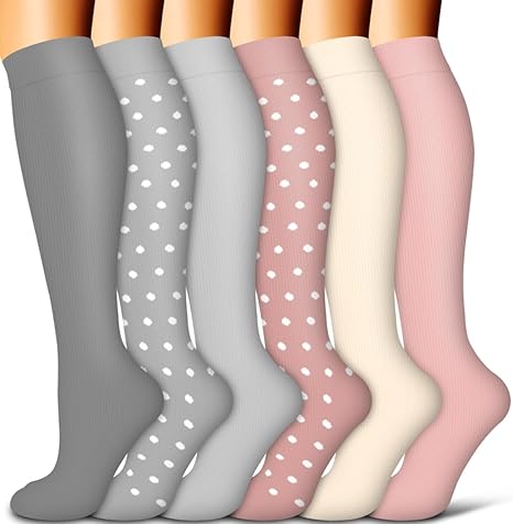 Copper Compression Socks for Women and Men(6 Pairs)-Best Support for Running, Athletic, Nursing, Travel