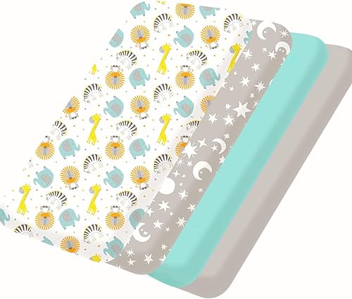 Vista 69 de Bimocosy Sábanas para cuna, tamaño de 28 x 52 pulgadas, para colchones estándar de cuna y niños pequeños, sábana de colchón de microfibra