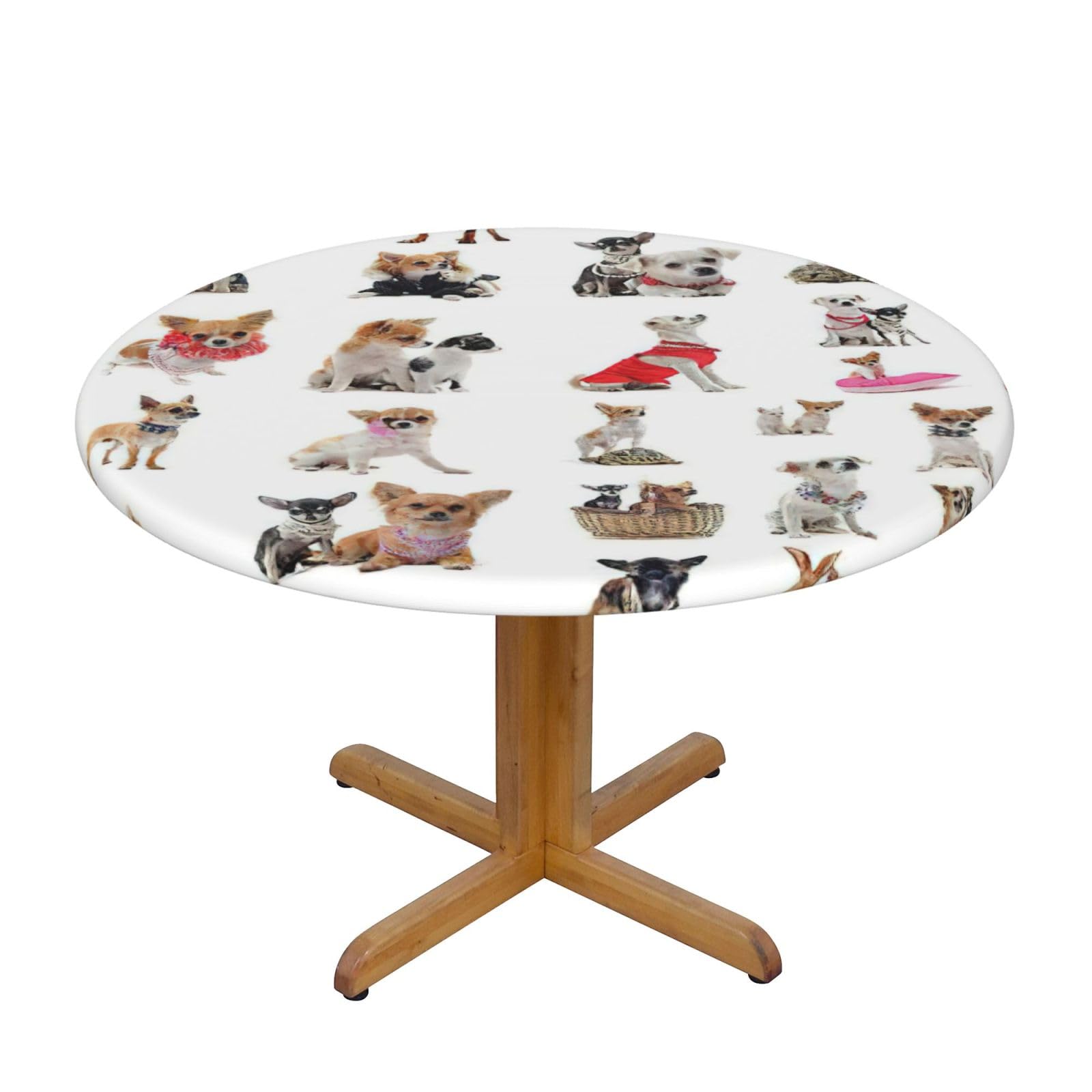 Nappe ronde carlin mignon pour décoration de table de fête