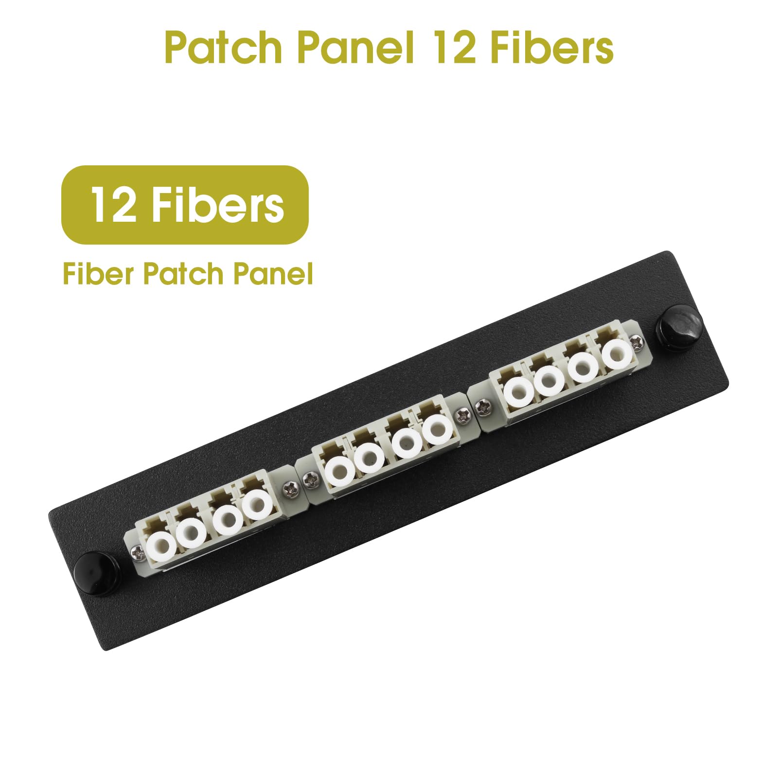 Lot de 2 panneaux de brassage en fibre LC/MM, 3 adaptateurs LC multimodes gris 4 canaux, 12 ports fibre