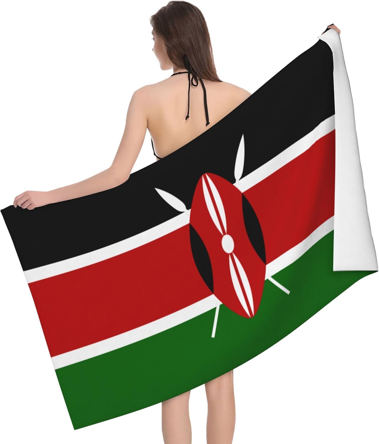 HLBSDM Flag of Kenya 52 x 32 in Microfiber Beach Towel Swimming Pool Bath Super Big Throw Towel