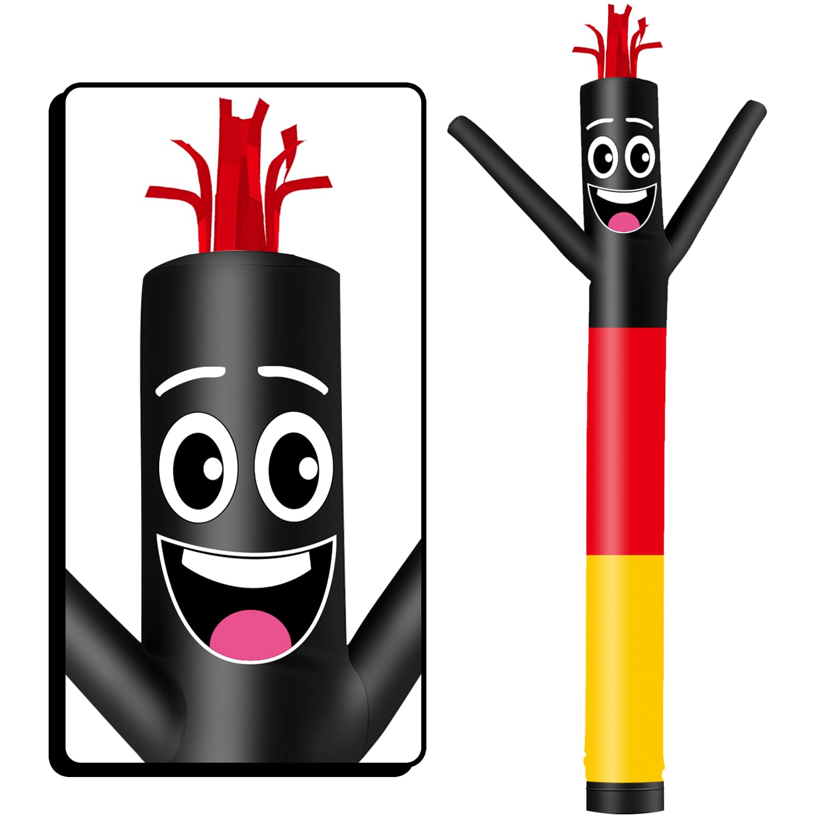 1,8 m großer aufblasbarer Schlauchmann Wacky Air Dancer Deutschland Flagge Wacky Wave Dancer (Durchmesser 22,9 cm) für Outdoor-Dekoration, Werbung, kommerzielle Geschäftsveranstaltungen
