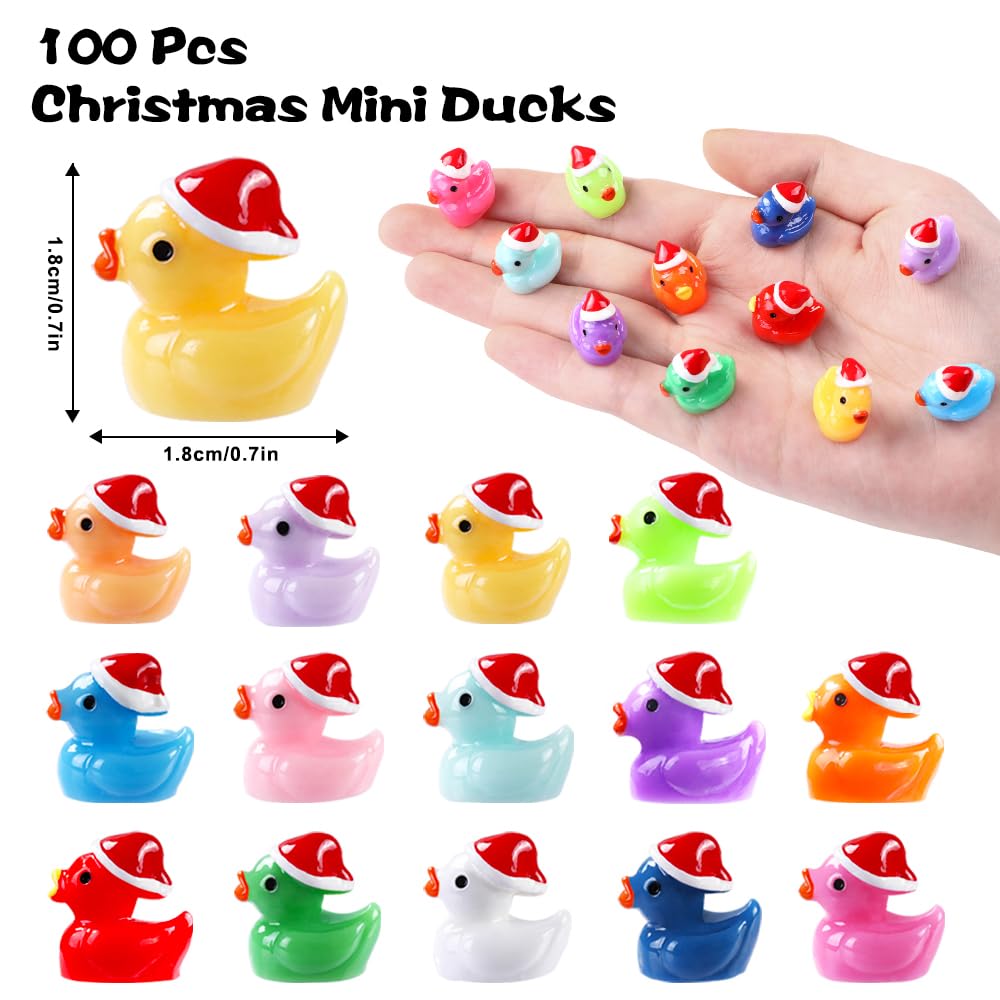 JOLCEEY 100pcs Christmas Mini Ducks - Image 3