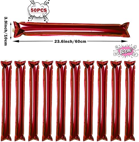 Miniatura 6 de Lovecheer 50 unidades de palitos de trueno gruesos que animan palitos inflables de plástico para el equipo deportivo, fiesta de espíritu