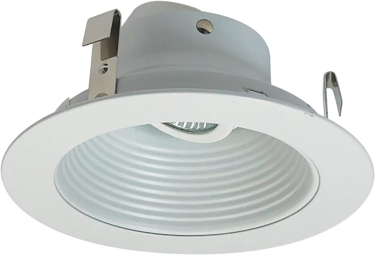 Nora Lighting NL-410 4 Inch Adjustable Stepped Baffle Trim Ring Round White, Color