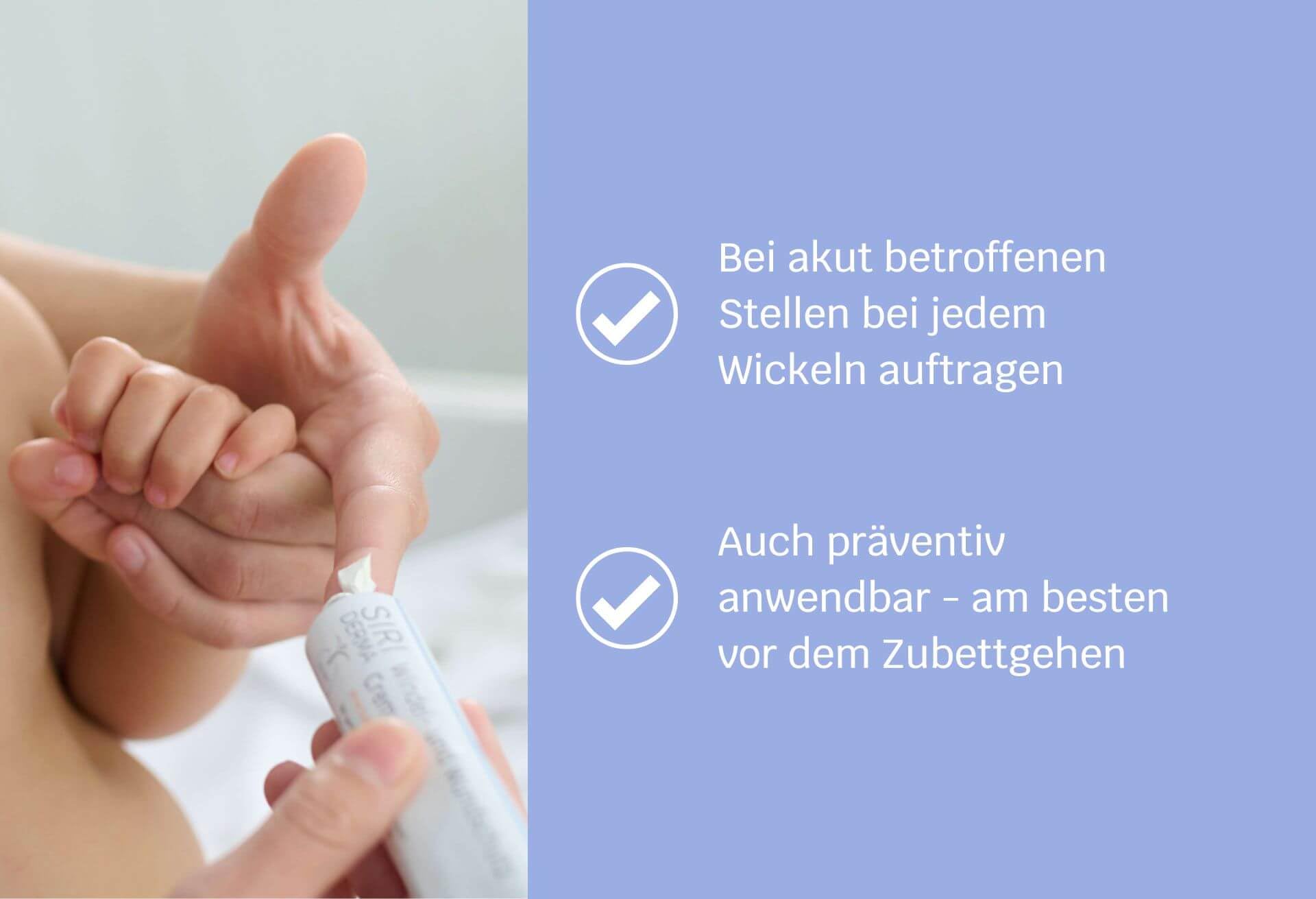 SIRIDERMA Windel- und Wundschutzcreme | Basische Pflege bei wundem Po und Windeldermatitis | Für Babys und Erwachsene (ohne Parfum, 50 ml)