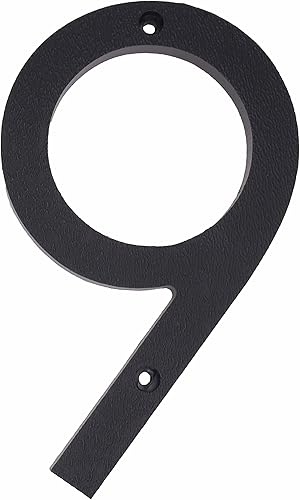 Pearl Sign Co. Número 9 de dirección de casa flotante, color negro, estilo moderno y grande
