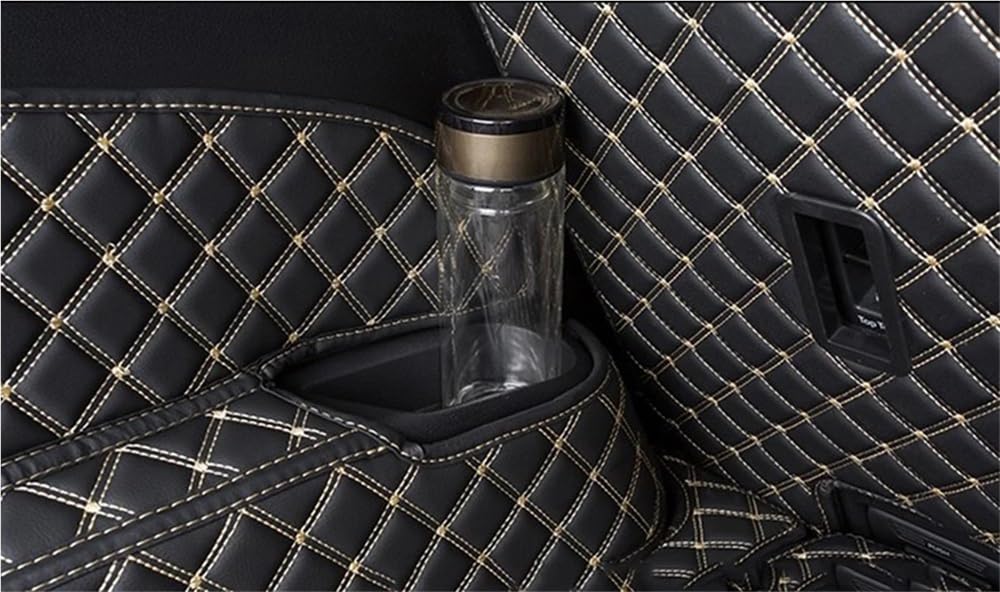 Tappetino baule auto Per Q7 7 Seater 2022 PU | Veicolo Bagagliaio Tappetini Carico Liner Accesorios(Black with red A)