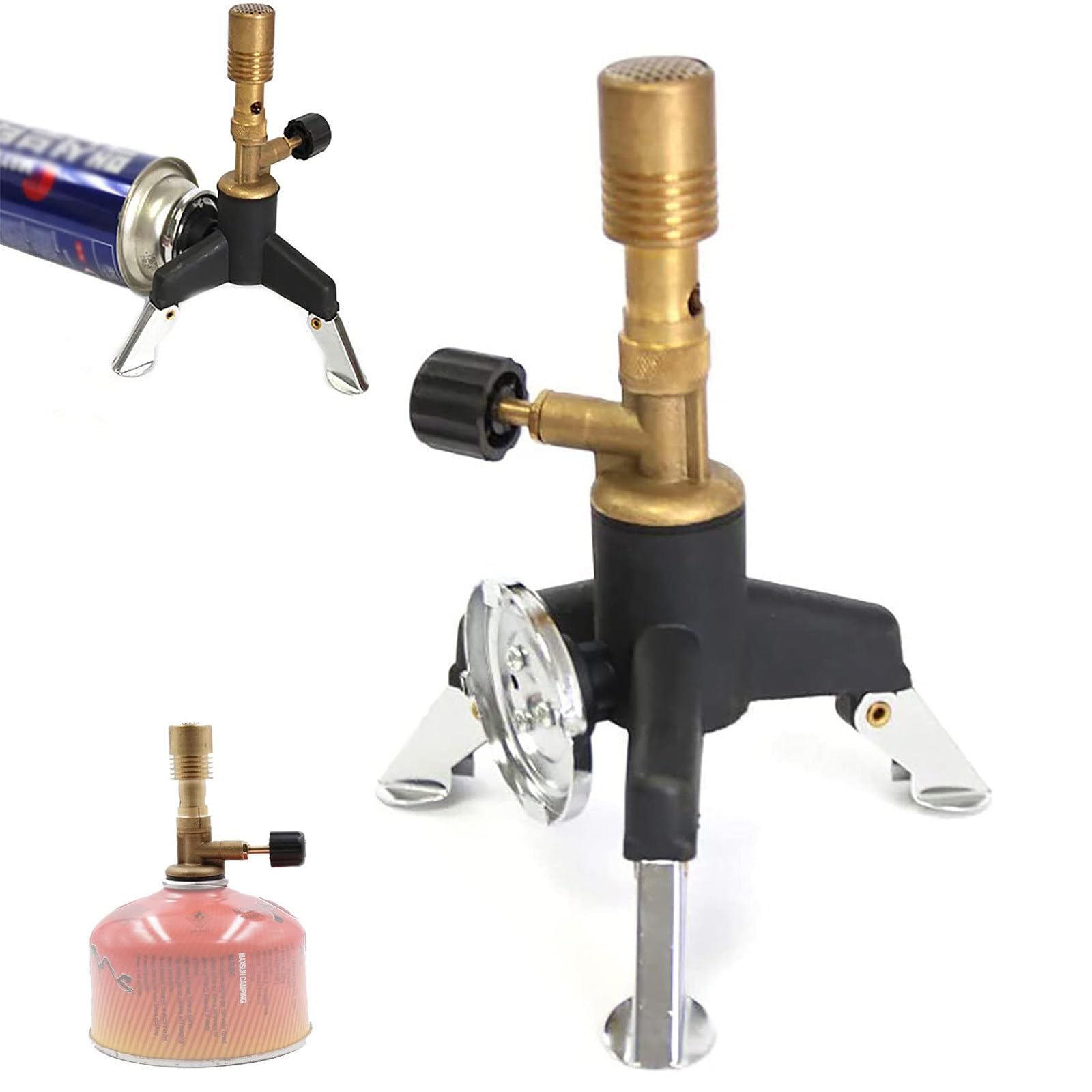 Laboratory Bunsen Burner, Portable Gas Torch, Brass Material, Various Flames Adjustable, For School Lab, With Tripod