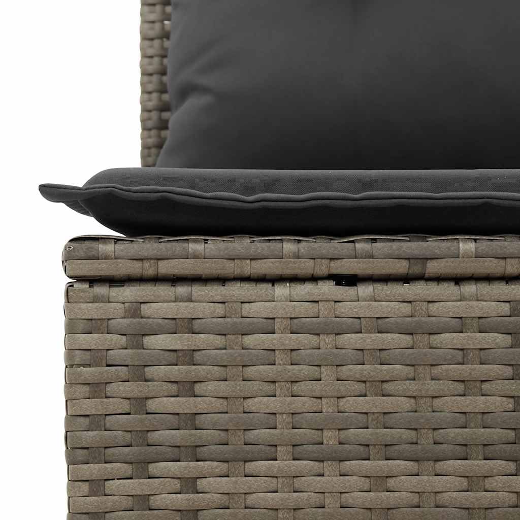 vidaXL Canapé de Jardin avec Coussins 3 Places, Siège avec Housse, Meuble de Terrasse Patio Balcon Cour Extérieur, Gris Résine Tressée