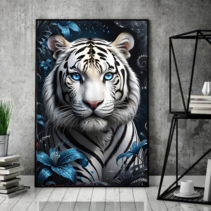 Tableau abstrait tigre moderne toile décoration murale salon - 3