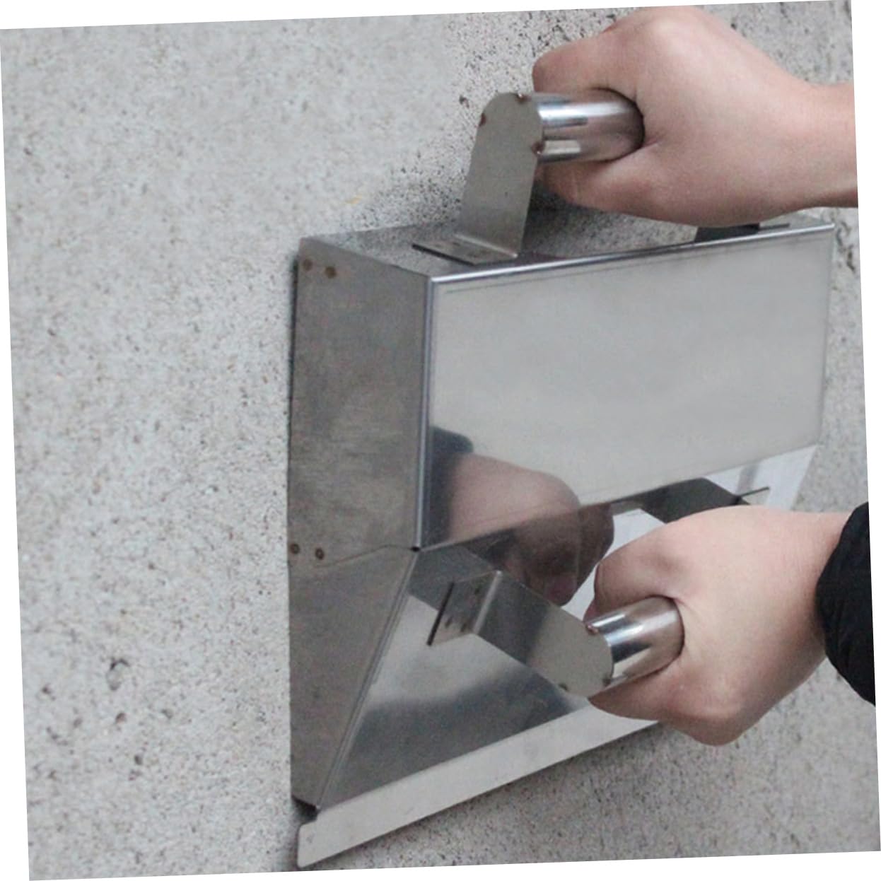 Frattone per Rasatura in Acciaio Inox Argento, Antiruggine | Utensile Multiplo per Muratura e Intonaco, Finitura Cemento e Pareti Interne