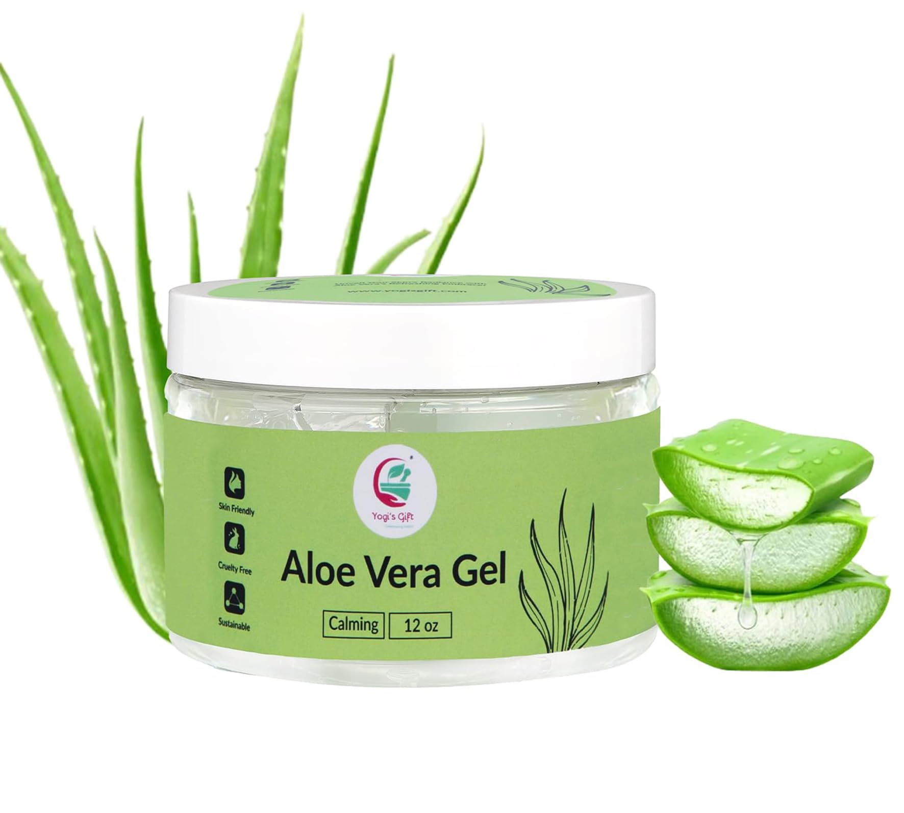 Amazon.com : 12 oz Aloe Vera Gel, Pure & Natural Soothing Aloe Gel for  Face, Skin, Scalp Hair & Scalp  Daily Moisturizer & Refresh Skin, By  Yogi's Gift : Beauty & Personal Care