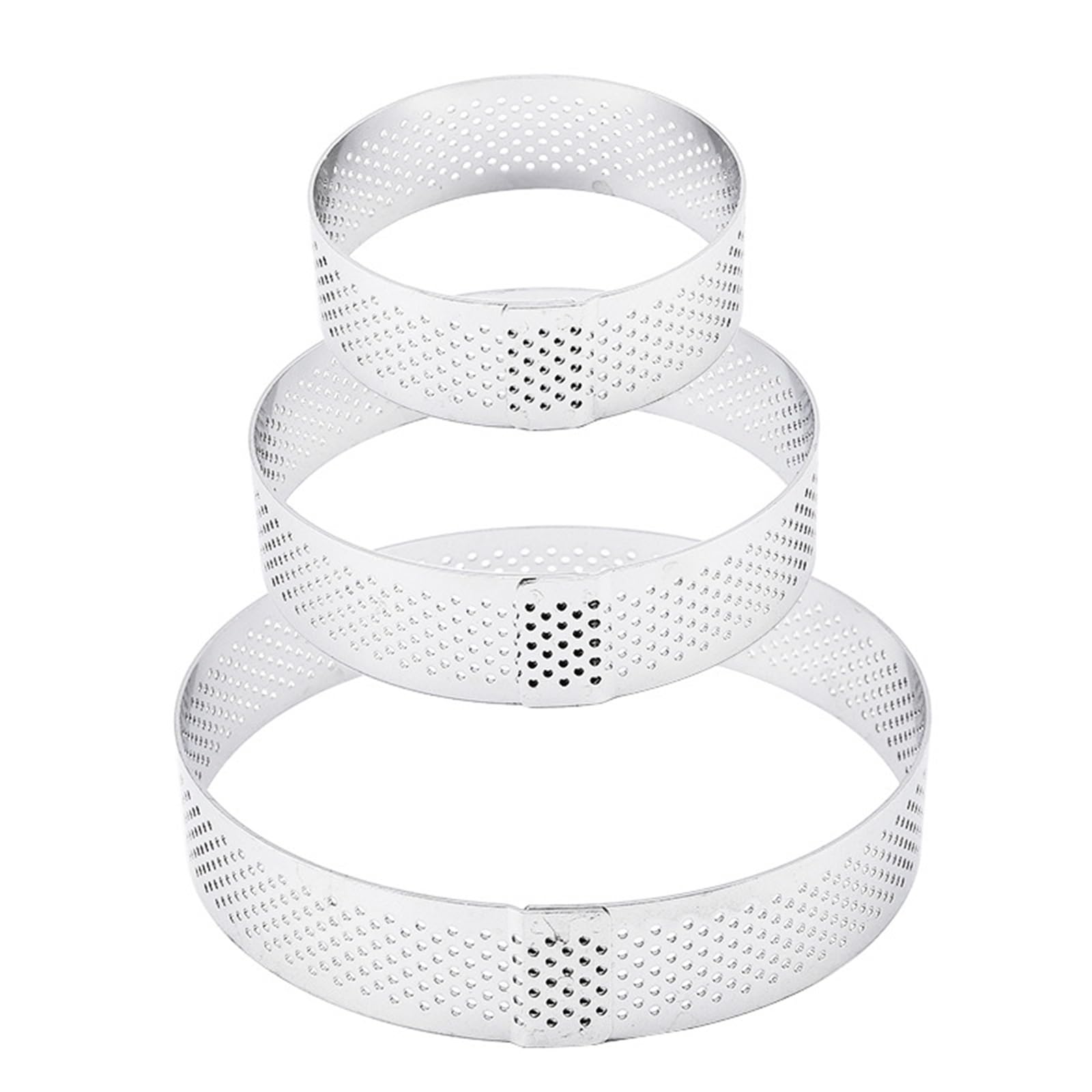 Molde para tartas, Molde de acero inoxidable for tartaletas, 6, 8 y 10 cm, ideal for hacer mousse, pasteles y pan.(8PCS 10CM)