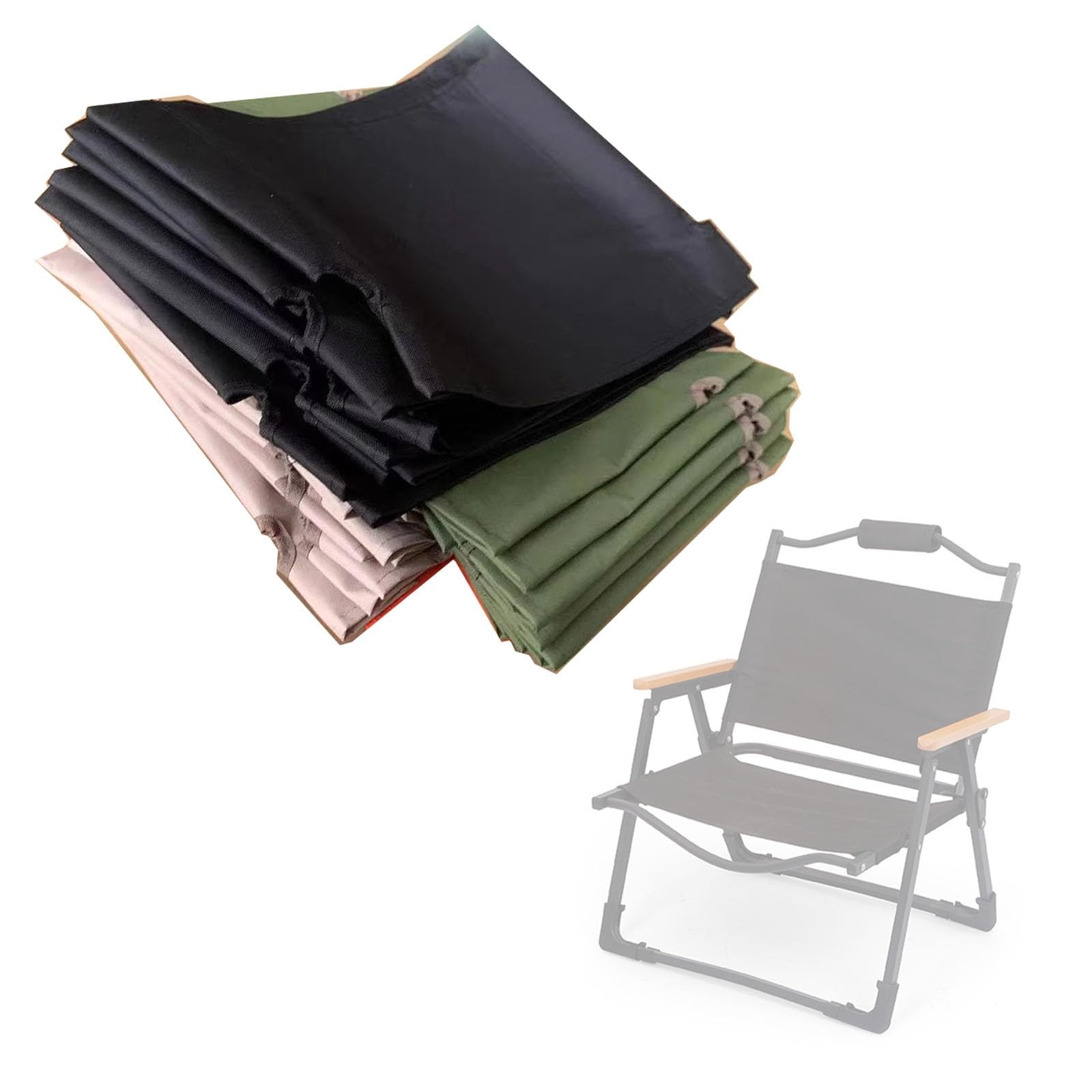 Vibsky Ersatz-Sitztuch, 600D Oxford-Gewebe, reißfest, für Campingstuhl, Sitzbezug, Grau Grün Schwarz Sport & Freizeit