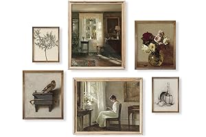 Large Beige Vintage Farmhouse Photo Collage Wall Decor