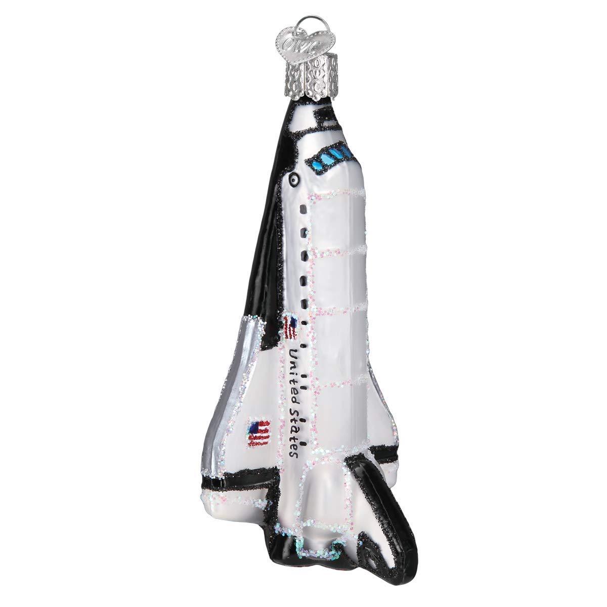 Old World Christmas Space Shuttle Glass Ornament FREE BOX 46090 New