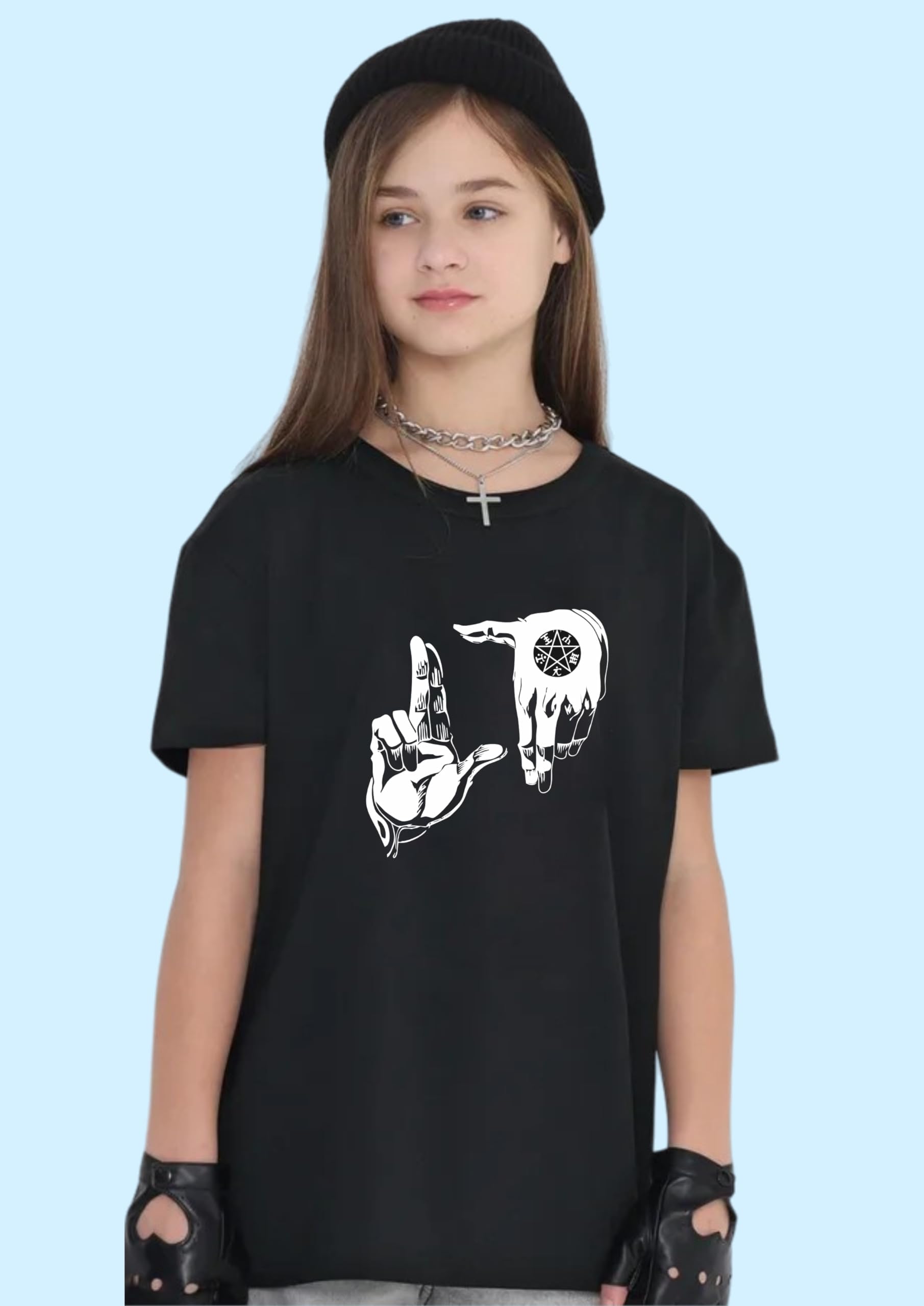 Uniplanet Store Camiseta negra de mezcla de algodón, media manga, ajuste regular, espalda Alucard, estampado anime, color negro