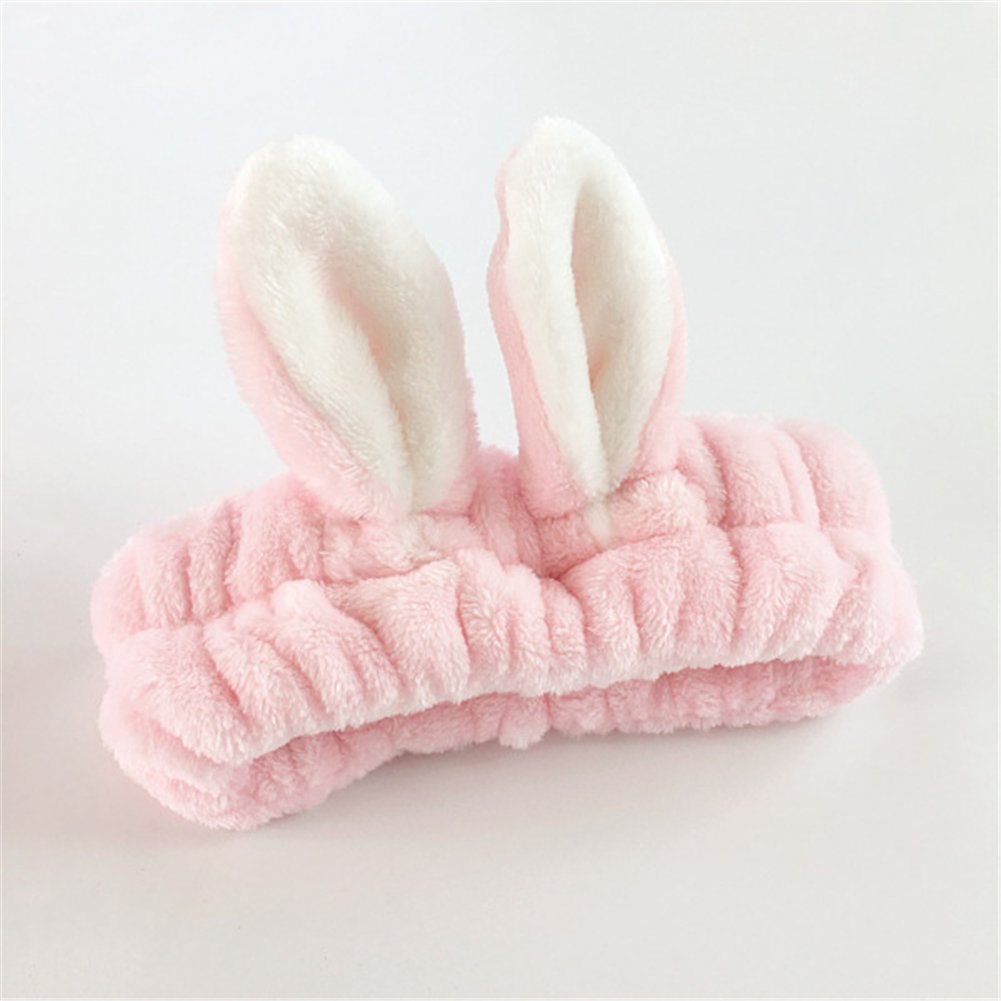 LOVEF 5Pcs Bunny Ear Cosmetic Headband Fashion Cute Fluffy Elastic Makeup Headband Hairband for Shower, Face Washing, Facial Mask, Spa, Cosplay, Party - Image 6