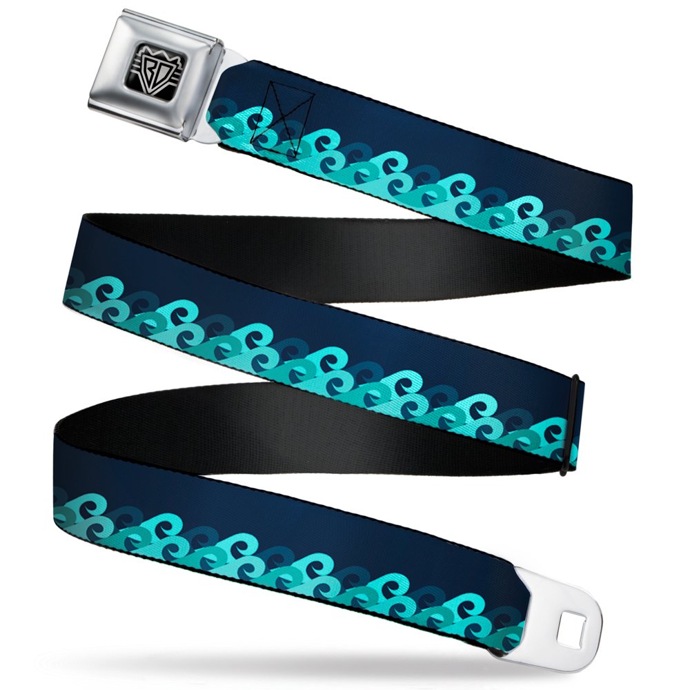 Cinturón de seguridad ajustable con hebilla resistente de ondas azules 8