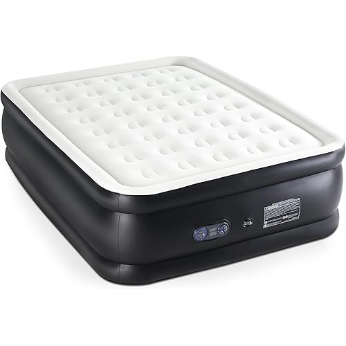 DUMOS Queen Air Mattress with Built-in High Capacity Pump- 18" Inflatable Blow Up Airbed, Double Height Air Bed for Home or Camping, Non-Slip Bottom Design, Weight Capacity 660 lbs