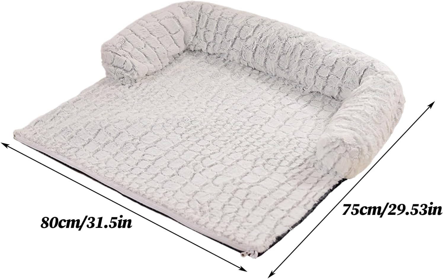 Dog Bed Couch Protector, Non Slip Raised Edge, Calming Pet Bed with Soft Padding, Memory Foam Dog Beds for Home Furniture Protection, Plush Beds for Indoor Relaxation, Removable Washable Cover